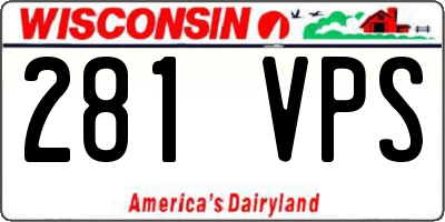 WI license plate 281VPS