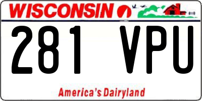 WI license plate 281VPU