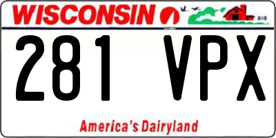 WI license plate 281VPX