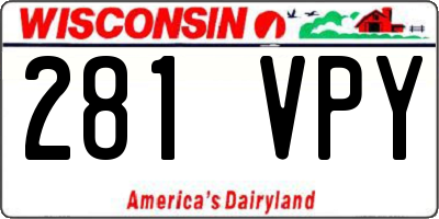 WI license plate 281VPY