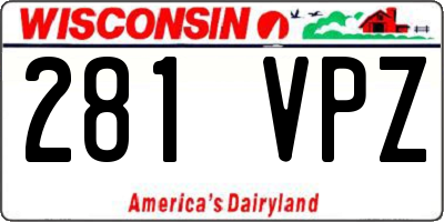 WI license plate 281VPZ