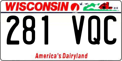 WI license plate 281VQC