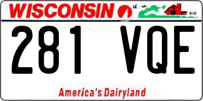 WI license plate 281VQE