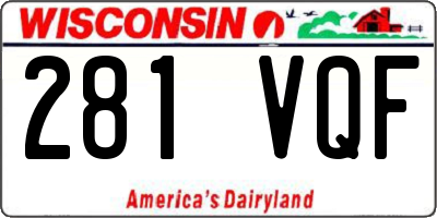 WI license plate 281VQF
