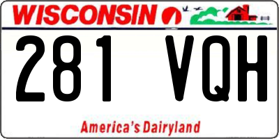 WI license plate 281VQH