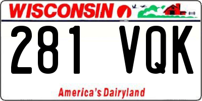 WI license plate 281VQK