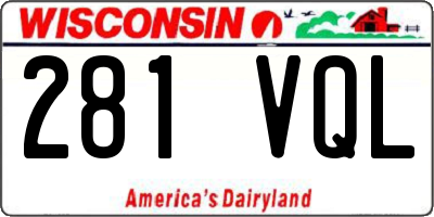 WI license plate 281VQL