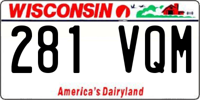 WI license plate 281VQM