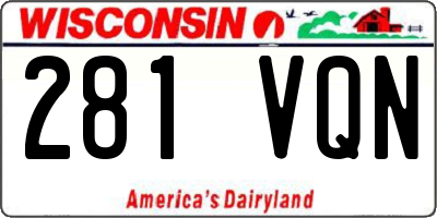 WI license plate 281VQN