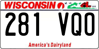 WI license plate 281VQO