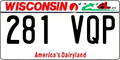 WI license plate 281VQP