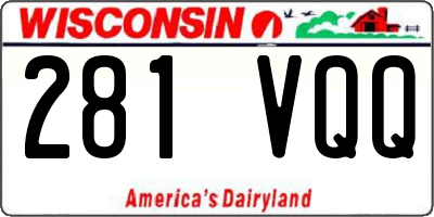 WI license plate 281VQQ