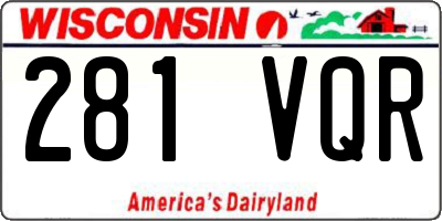 WI license plate 281VQR