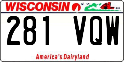 WI license plate 281VQW