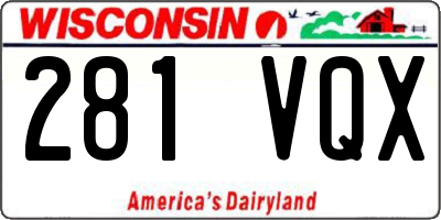 WI license plate 281VQX