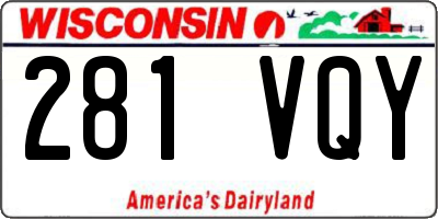 WI license plate 281VQY