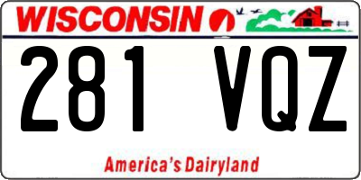 WI license plate 281VQZ