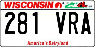 WI license plate 281VRA