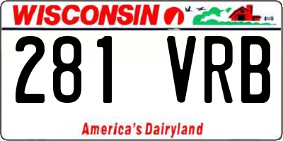 WI license plate 281VRB