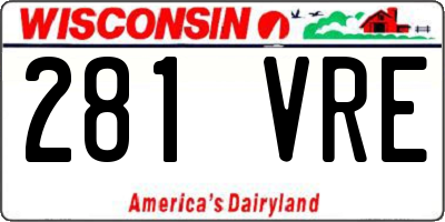 WI license plate 281VRE