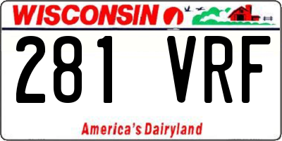 WI license plate 281VRF