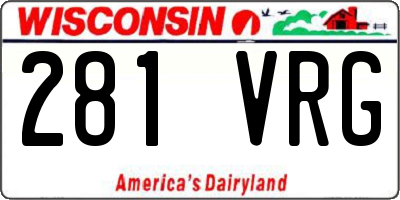 WI license plate 281VRG