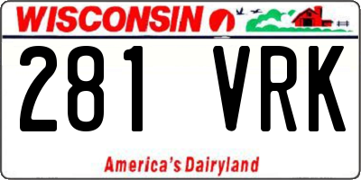 WI license plate 281VRK