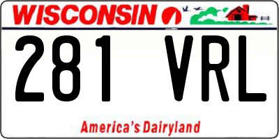 WI license plate 281VRL