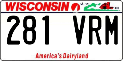 WI license plate 281VRM
