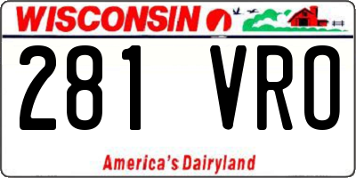 WI license plate 281VRO