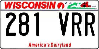 WI license plate 281VRR