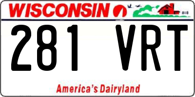 WI license plate 281VRT