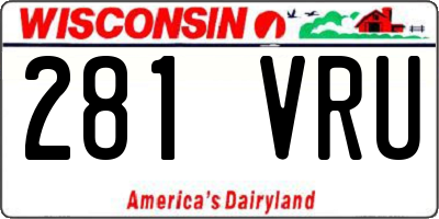 WI license plate 281VRU