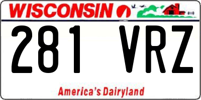 WI license plate 281VRZ