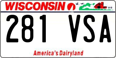 WI license plate 281VSA