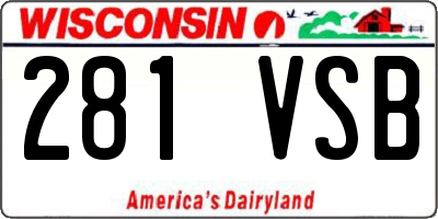 WI license plate 281VSB