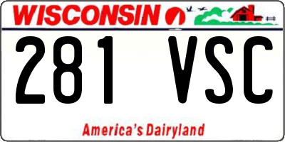 WI license plate 281VSC