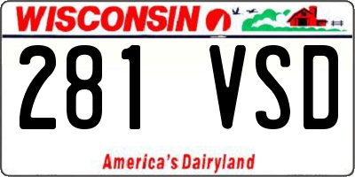WI license plate 281VSD