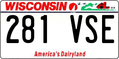 WI license plate 281VSE