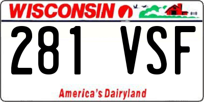 WI license plate 281VSF
