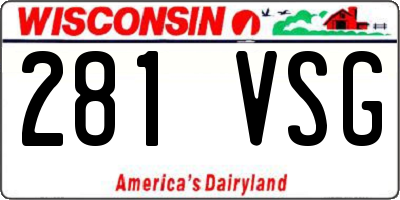 WI license plate 281VSG