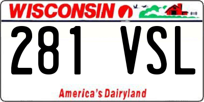 WI license plate 281VSL