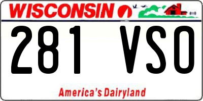 WI license plate 281VSO