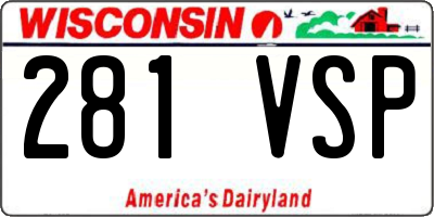 WI license plate 281VSP