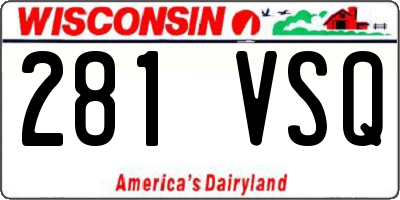 WI license plate 281VSQ