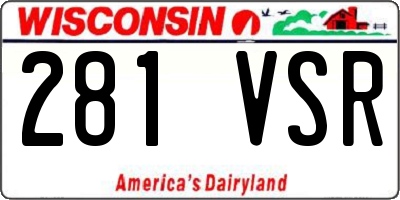 WI license plate 281VSR