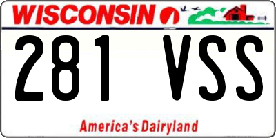WI license plate 281VSS