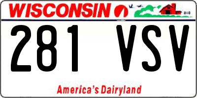 WI license plate 281VSV