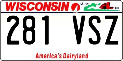 WI license plate 281VSZ