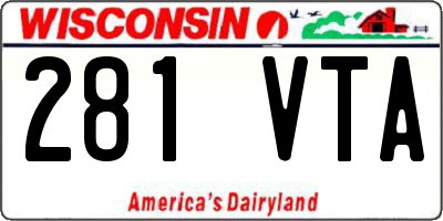 WI license plate 281VTA